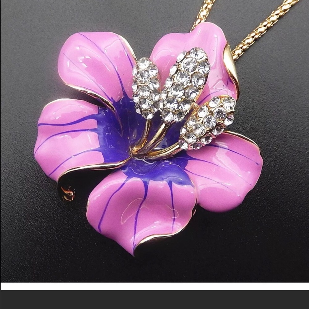 Purple Bauhinia (Flower) Necklace/ Brooch Pin